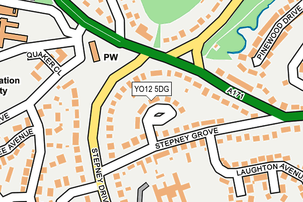 YO12 5DG map - OS OpenMap – Local (Ordnance Survey)