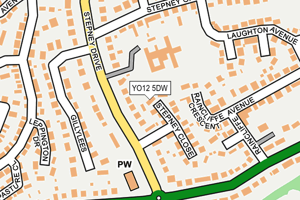 YO12 5DW map - OS OpenMap – Local (Ordnance Survey)