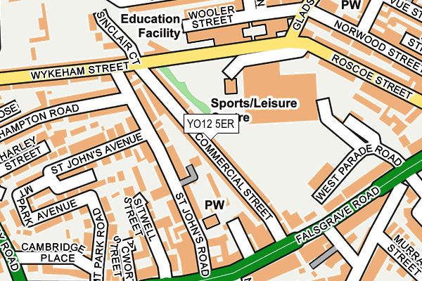 YO12 5ER map - OS OpenMap – Local (Ordnance Survey)