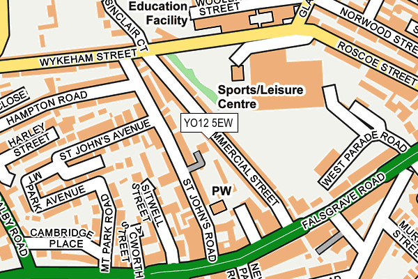 YO12 5EW map - OS OpenMap – Local (Ordnance Survey)