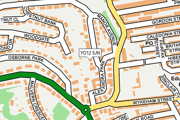 YO12 5JN map - OS OpenMap – Local (Ordnance Survey)