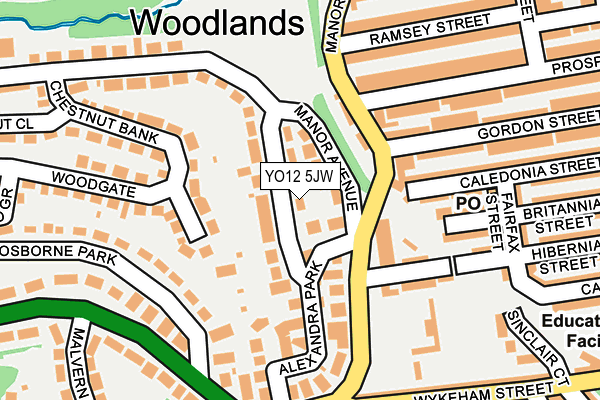 YO12 5JW map - OS OpenMap – Local (Ordnance Survey)