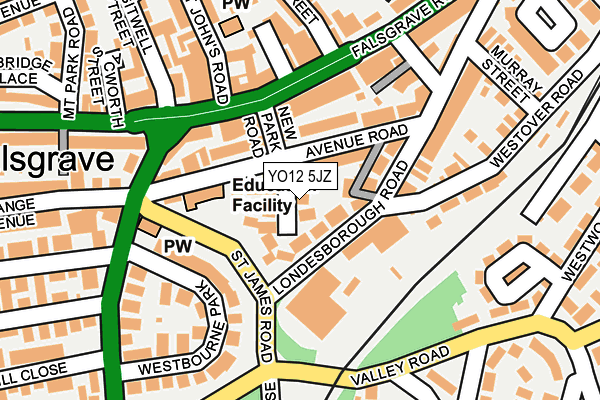 YO12 5JZ map - OS OpenMap – Local (Ordnance Survey)