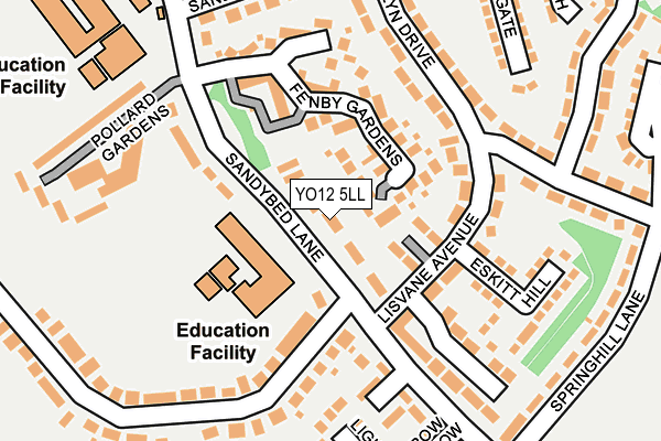 YO12 5LL map - OS OpenMap – Local (Ordnance Survey)
