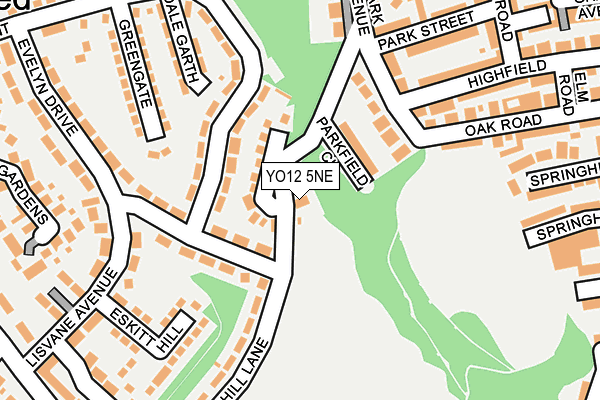 YO12 5NE map - OS OpenMap – Local (Ordnance Survey)
