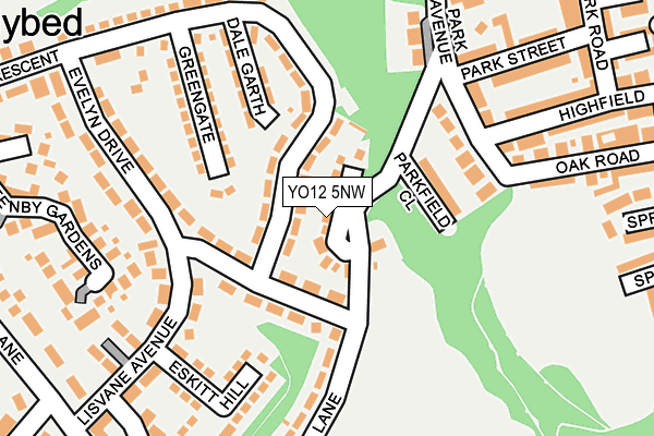 YO12 5NW map - OS OpenMap – Local (Ordnance Survey)