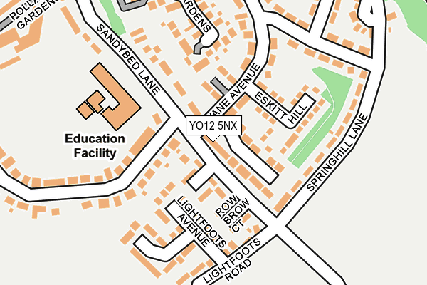 YO12 5NX map - OS OpenMap – Local (Ordnance Survey)