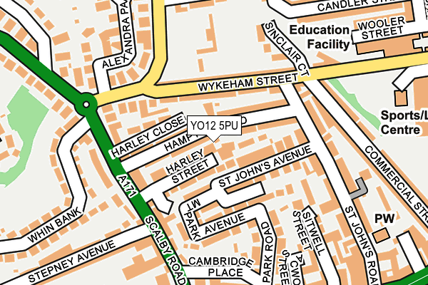 YO12 5PU map - OS OpenMap – Local (Ordnance Survey)