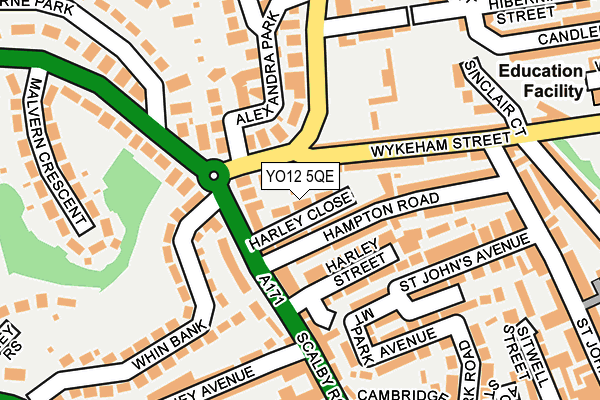 YO12 5QE map - OS OpenMap – Local (Ordnance Survey)