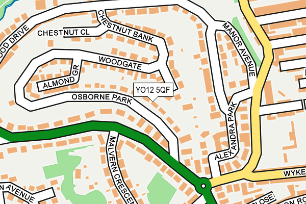 YO12 5QF map - OS OpenMap – Local (Ordnance Survey)