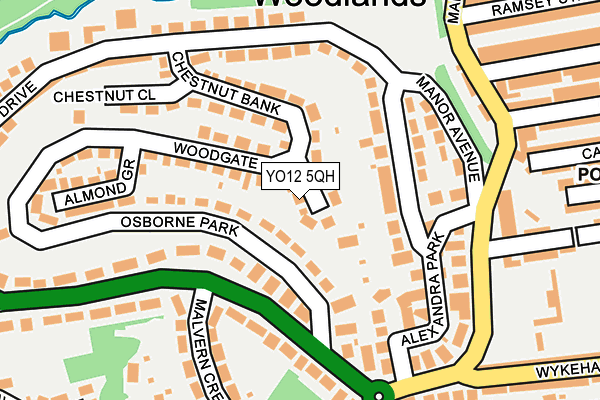 YO12 5QH map - OS OpenMap – Local (Ordnance Survey)