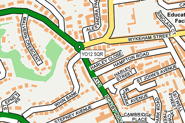 YO12 5QR map - OS OpenMap – Local (Ordnance Survey)
