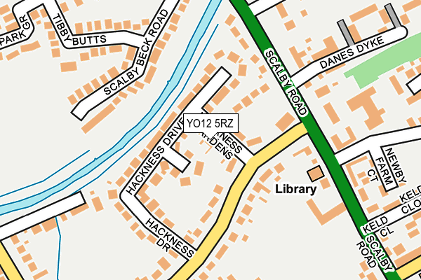YO12 5RZ map - OS OpenMap – Local (Ordnance Survey)