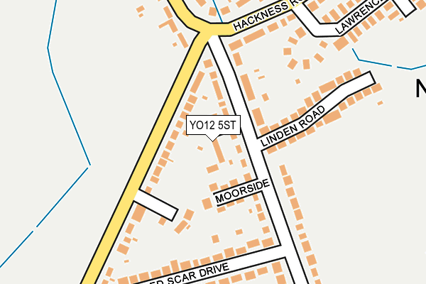 YO12 5ST map - OS OpenMap – Local (Ordnance Survey)