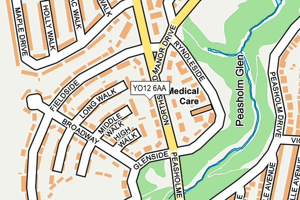 YO12 6AA map - OS OpenMap – Local (Ordnance Survey)
