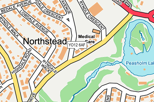 YO12 6AF map - OS OpenMap – Local (Ordnance Survey)