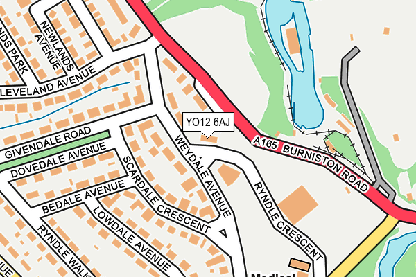 YO12 6AJ map - OS OpenMap – Local (Ordnance Survey)