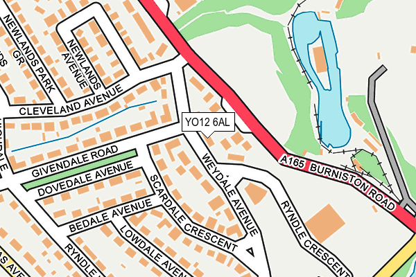 YO12 6AL map - OS OpenMap – Local (Ordnance Survey)