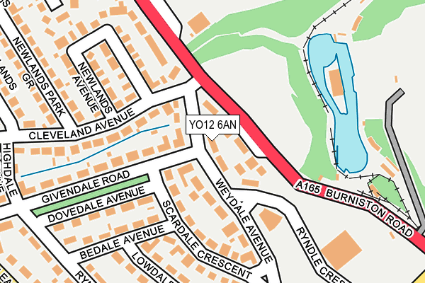 YO12 6AN map - OS OpenMap – Local (Ordnance Survey)
