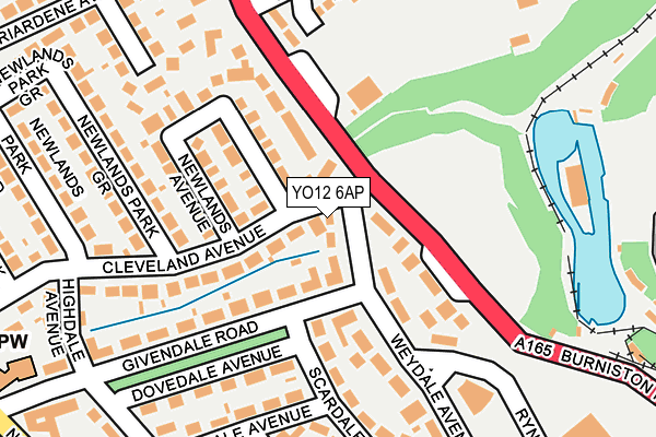 YO12 6AP map - OS OpenMap – Local (Ordnance Survey)