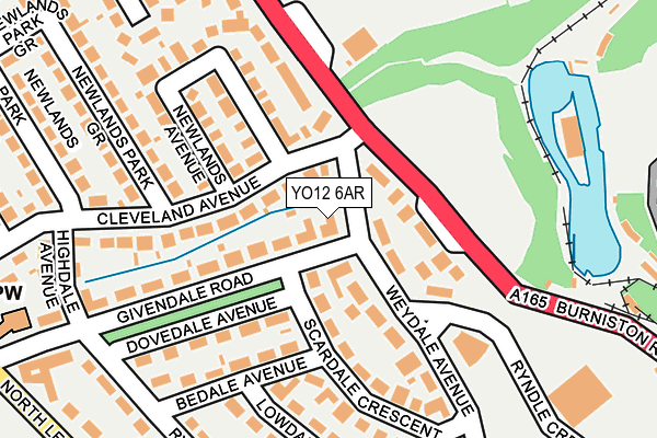 YO12 6AR map - OS OpenMap – Local (Ordnance Survey)