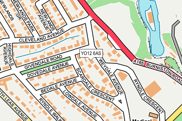 YO12 6AS map - OS OpenMap – Local (Ordnance Survey)