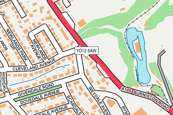 YO12 6AW map - OS OpenMap – Local (Ordnance Survey)