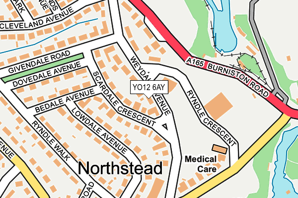 YO12 6AY map - OS OpenMap – Local (Ordnance Survey)