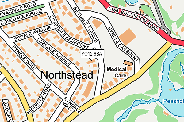 YO12 6BA map - OS OpenMap – Local (Ordnance Survey)