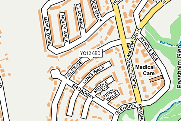 YO12 6BD map - OS OpenMap – Local (Ordnance Survey)