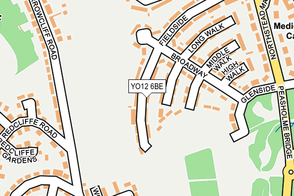 YO12 6BE map - OS OpenMap – Local (Ordnance Survey)