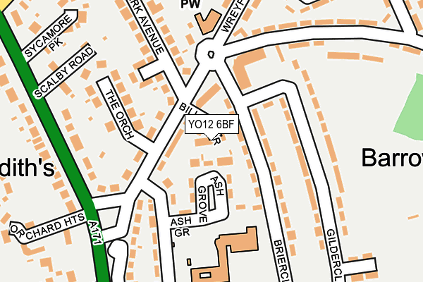 YO12 6BF map - OS OpenMap – Local (Ordnance Survey)