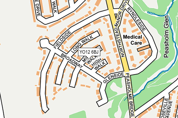 YO12 6BJ map - OS OpenMap – Local (Ordnance Survey)