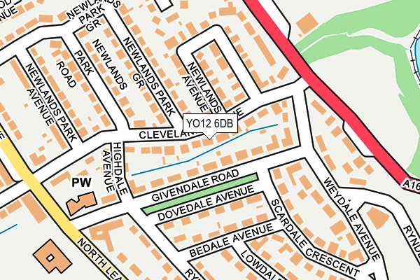 YO12 6DB map - OS OpenMap – Local (Ordnance Survey)