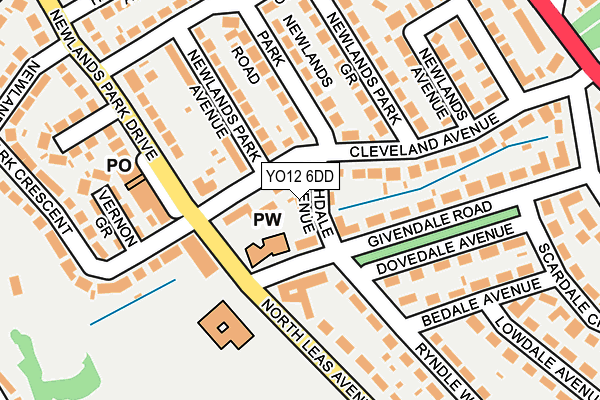 YO12 6DD map - OS OpenMap – Local (Ordnance Survey)