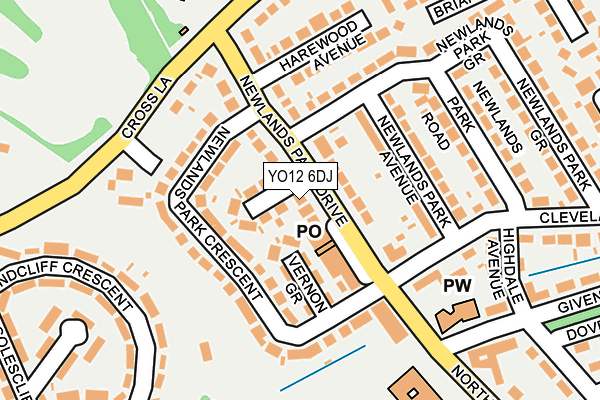 YO12 6DJ map - OS OpenMap – Local (Ordnance Survey)