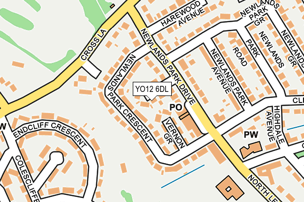 YO12 6DL map - OS OpenMap – Local (Ordnance Survey)