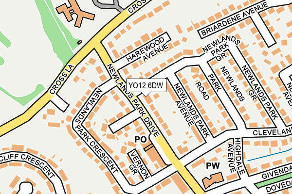 YO12 6DW map - OS OpenMap – Local (Ordnance Survey)