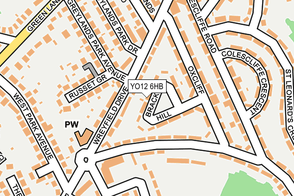 YO12 6HB map - OS OpenMap – Local (Ordnance Survey)