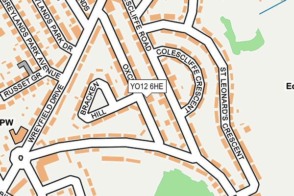 YO12 6HE map - OS OpenMap – Local (Ordnance Survey)