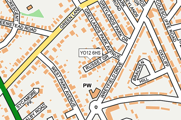 YO12 6HS map - OS OpenMap – Local (Ordnance Survey)