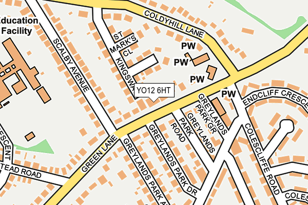 YO12 6HT map - OS OpenMap – Local (Ordnance Survey)