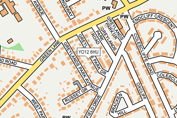 YO12 6HU map - OS OpenMap – Local (Ordnance Survey)