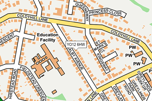 YO12 6HW map - OS OpenMap – Local (Ordnance Survey)