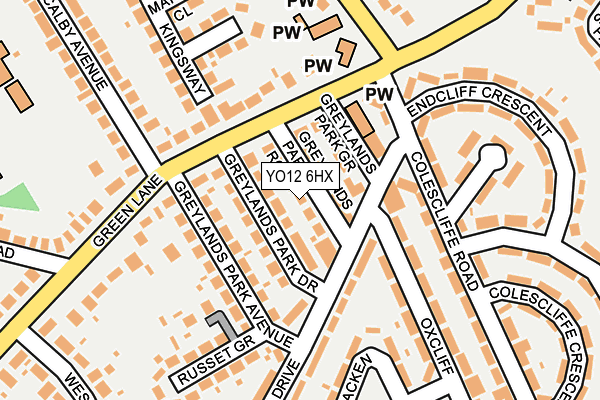 YO12 6HX map - OS OpenMap – Local (Ordnance Survey)