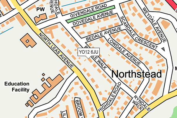 YO12 6JU map - OS OpenMap – Local (Ordnance Survey)