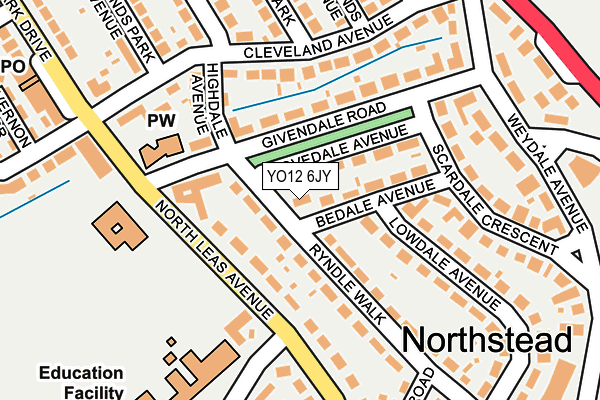 YO12 6JY map - OS OpenMap – Local (Ordnance Survey)