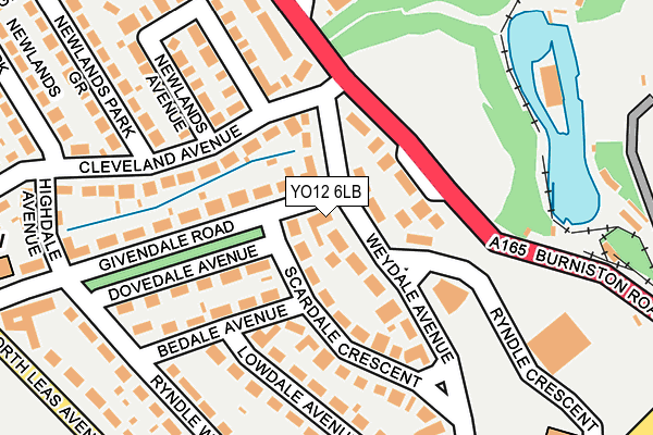 YO12 6LB map - OS OpenMap – Local (Ordnance Survey)