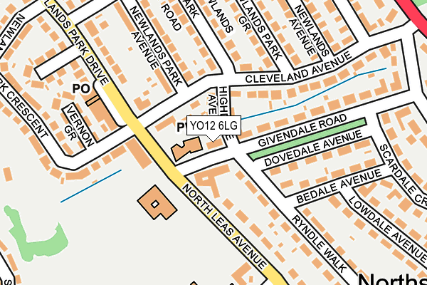 YO12 6LG map - OS OpenMap – Local (Ordnance Survey)