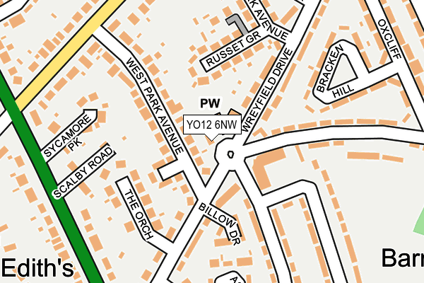 YO12 6NW map - OS OpenMap – Local (Ordnance Survey)